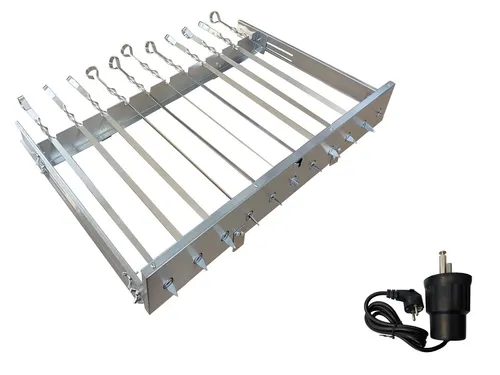 walexo Grillspieß Spießdreher mit 11 Edelstahlspießen - Grillspieße mit universellem Spießdreher, inklusive 11 hochwertige Edelstahlspieße. Perfekt für gleichmäßiges Grillen und individuelles Zubehör für jeden Bedarf.