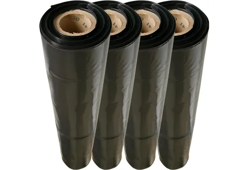 doitBau Baufolie Typ200 - 4 Rollen, 4m x 25m - HDMI-Kabel & Videokabel, robuste Baufolie in Schwarz, ideal für vielseitige Anwendungen im Bau- und Renovierungsbereich.