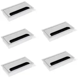 Emuca Satz von 5 Kabeldurchführungen für Quadrum Tisch, rechteckig, 159x80mm