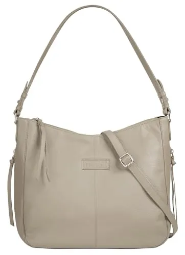 Bruno Banani Shopper Damen 022133 beige - Elegante Handtasche aus 100 % Rindleder mit viel Platz und praktischen Fächern für Schlüssel und Smartphone. Vielseitig tragbar dank verstellbarem Schultergurt und kurzem Henkel.
