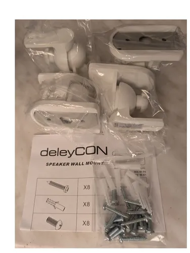deleyCON MK-W-61, 4 Stück Boxen Wandhalter, weiß, Lautsprecher Halterung,NEU+OVP