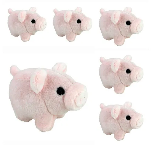 K-Toys Plüschfigur Schwein Mini, Glücksschweinchen, Plüsch, Glücksbringer, Geschenke (6-St), Minischwein, ca. 7x 5 cm, Bastelartikel, ideal als Geschenk
