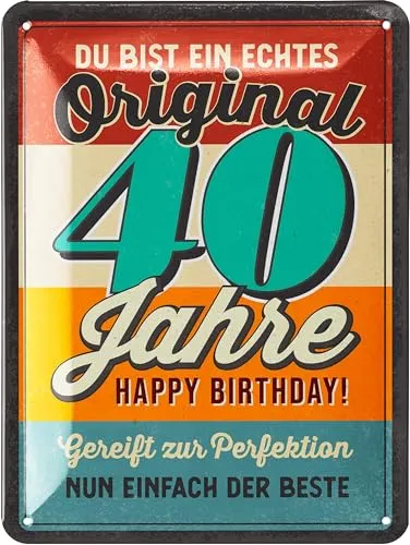LANOLU Blechschild 40 Schild Geburtstag