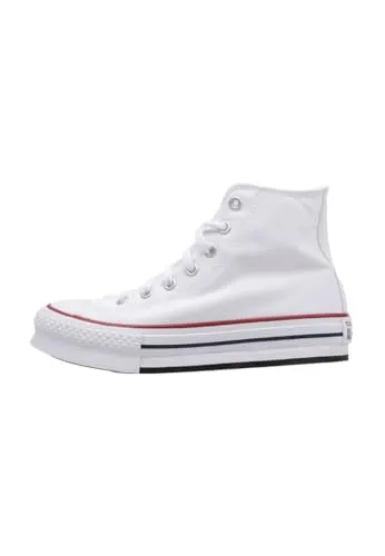 CONVERSE Chuck Taylor All Star EVA Lift Canvas Sneaker für Mädchen, Gr. 29, Weiß - Bequeme und stylische Sneaker für Mädchen mit knöchelhohem Schaft und regulierbarer Schnürung. Das strapazierfähige Textilmaterial sorgt für einen angenehmen Tragekomfort und die leicht profilierte Gummisohle bietet sicheren Halt.