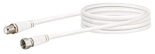 SCHWAIGER GmbH KVCVHQ15 532- SAT-Antennen-Adapterkabel/ 1,5 m Anschlusskabel/konfektioniert/ 90 dB/ 2-Fach geschirmt/F-Stecker > F-Buchse/weiß, KVCVHQ15532