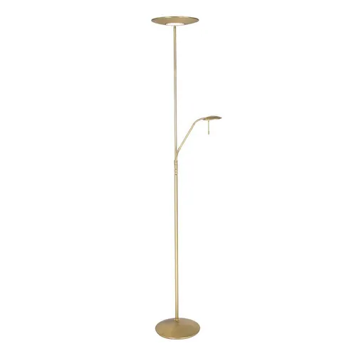 Deckenfluter Stehleuchte LED dimmbar in Messing und Chrom in gold von Steinhauer