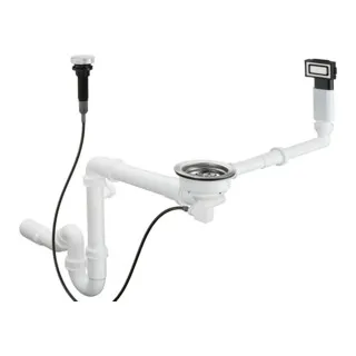 hansgrohe Automatische Ab- und Überlaufgarnitur für Einzelbecken, edelstahl, D14-11 - Becken: Komplettes Set mit automatischer Ab- und Überlaufgarnitur für Edelstahlspülen. Einfaches Öffnen und Schließen durch Exzenter-Fernbedienung. Hergestellt in Deutschland für höchste Qualität und Langlebigkeit.