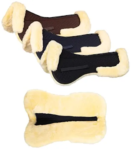 Equinate Lammfell Sattelkissen Spinefriend - Braun-Natur - Wanderschuhe: Weiches Sattelpad mit Wirbelsäulenfreiheit, atmungsaktiv und temperaturausgleichend. Ideal für Pferd und Pony mit optimaler Passgenauigkeit.
