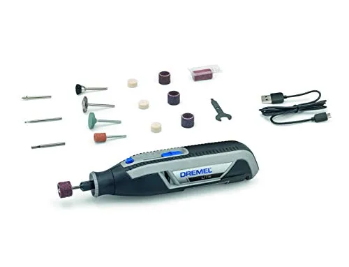 Dremel Multifunktionswerkzeug Lite 7760-15 - 3,6V Akku mit 15-teiligem Zubehör-Set, variabel einstellbare Drehzahl und EZ Twist Schnellwechselsystem