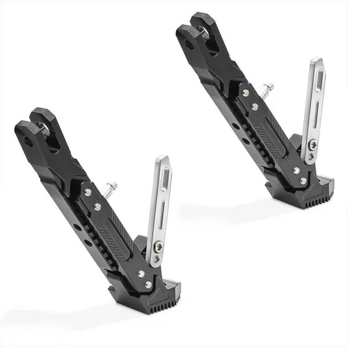 Tourtecs Sitzbank Universal Seitenständer 2x Höhenverstellbar Aluminium schwarz - Hochwertige Sitzbank mit 2x Seitenständern, höhenverstellbar und passend für nahezu alle Motorräder. Robustes Aluminium, belastbar bis 400 kg, ideal für tiefergelegte Modelle.