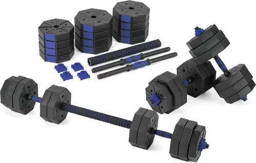 Gymtek® Hanteln Set Kurzhanteln und Langhantel - 2x15kg - Hanteln Verstellbar, Gewicht Krafttraining Zuhause, Kurzhanteln 2er Set und Langhantelstange