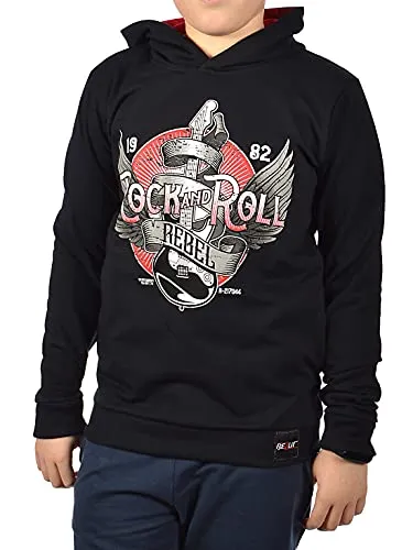 BEZLIT Jungen Kinder Hoodie Kapuzen Pullover 30334 Schwarz 140