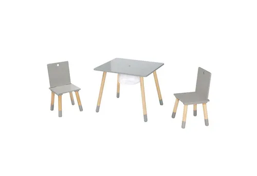 roba Kindersitzgruppe aus Holz - 3-teiliges Set mit Stauraum - Kinderzimmertisch & -stuhlsets, ideal für Kinder von 1 1/2 bis 10 Jahren, mit modernen Möbeln und sicherem Stauraum für Spielzeug.
