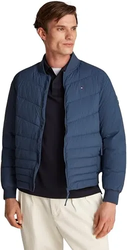 Tommy Hilfiger Bomberjacke MIX QUILT BOMBER, Steppjacke in Blau - Funktionsjacke mit Steppung für optimalen Komfort, ideal für lässige Outfits und den Alltag. Hochwertige Verarbeitung mit Reißverschlusstaschen und Logostickerei.