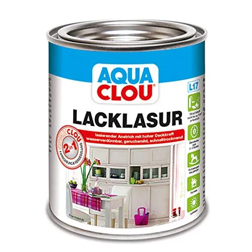 CLOU AQUA COMBI-CLOU Lack-Lasur buche 0,750 L tropfgehemmt, lichtbeständig, seidenmatt, sichtbar bleibende Holzmaserung, wasserverdünnbar