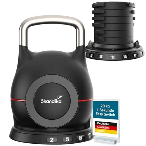Skandika Dumbbell Paino, verstellbare Kugelhantel, 2 bis 20 kg