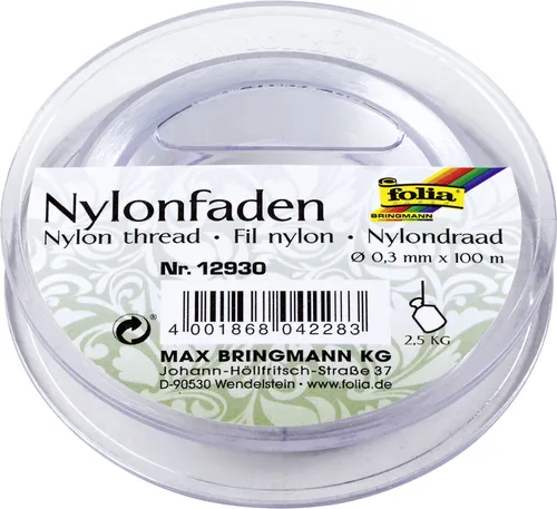 folia Nylonfaden auf Spule 0,3 mm x 100 m transparent