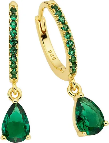 Firetti Paar Creolen mit Zirkonia oder Spinell in grün von Firetti