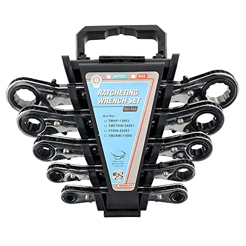 Ringschlüsselsatz 5-tlg. Ringschlüssel mit Ratsche 6-21mm