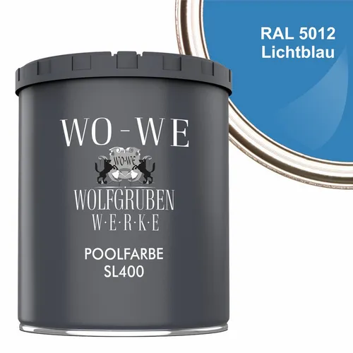 WO-WE Bodenversiegelung SL400 - Schwimmbadfarbe, 1-20L, Seidenmatt - Umweltfreundliche, schnell trocknende Schwimmbadfarbe, ideal für Beton und Folie. Hoch wasserbeständig und kratzfest, jetzt ohne Chlorkautschuk für eine bessere Umweltverträglichkeit.