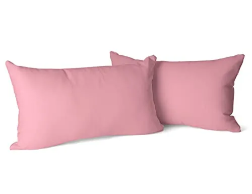 Amolavet Kissenbezug 40 x 80 Rosa 2er Set Kopfkissenbezug 40x80 mit Hotelverschluss aus Gebürstetem Mikrofaser