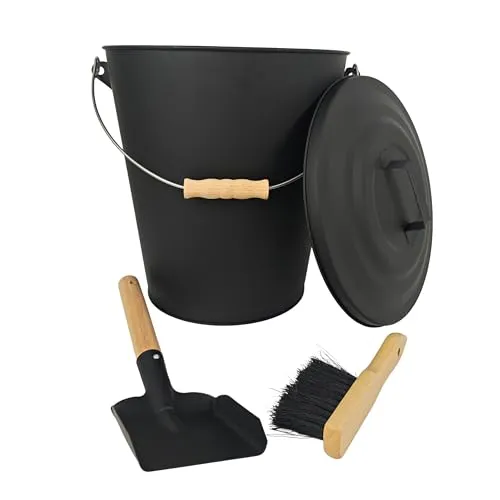 Ascheeimer Metallkübel mit Handschaufel