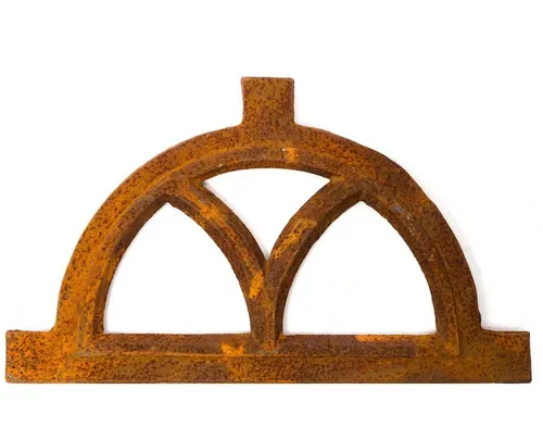 Aubaho Dekoobjekt Nostalgie Stallfenster 23x39cm - Deko-Objekte: Antikes Gusseisenfenster im nostalgischen Design, ideal für kreative Wohnräume und als vielseitige Dekoration ohne Glas.