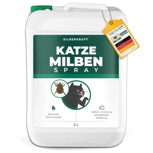 SILBERKRAFT Milbenspray für Katzen - Effektiver Schutz - Effektives Milbenspray für Katzen – Zuverlässiger Schutz gegen Parasiten. Einfache Anwendung für ein gepflegtes Fell und langanhaltende Wirkung in Umgebung und auf dem Fell.