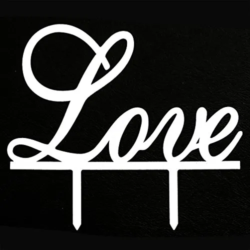 Oblique-Unique® Love Topper Acryl Kuchendeckel in Weiss
