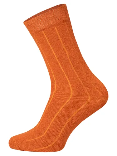 HomeOfSocks Wollsocke Luxuriöse (Merinowolle und Kaschmir) orange - 2 Paar, Größe: 43-46