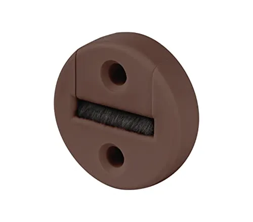 BAUHELD Rolladen Gurtführung Aufputz [5 Stück] - Maxi Gurtdurchführung mit Bürstendichtung [Made in Germany] - Für Rolladengurt 23mm geeignet [Rund] - Zweiteilig mit Lochabstand 25mm - Braun