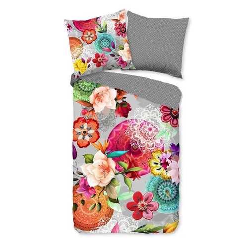 HIP Bettwäsche Isarea - Multi - (155 X 220 cm) - Baumwolle/Flanell (Biber) - Bettwäsche aus 100% Baumwolle Flanell, kuschelig weich und atmungsaktiv, ideal für den ganzjährigen Komfort. Mit lebhaftem Blumen- und Mandalamuster ein echter Blickfang für Ihr Schlafzimmer.