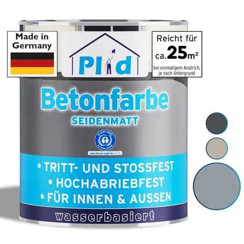 Betonfarbe 2,5L Silbergrau - Hochdeckende Bodenbeschichtung - Innen- & Außenfarben, schnelltrocknend und schmutzabweisend, ideal für Beton und Zement mit geringer Geruchsentwicklung.