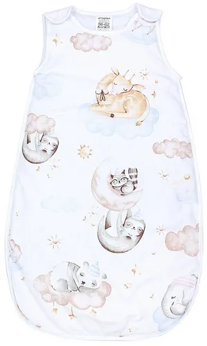 TupTam Babyschlafsack 2.5 TOG Ärmellos mit seitlichem Reißverschluss - Schlafsäcke für Babys, aus 100% Baumwolle mit süßem Wolken-Tier-Design, sorgt für angenehme Wärme und Komfort im Schlaf.