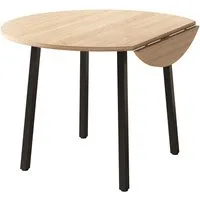 Okwish Klapptisch Eichefarben, Beidseitig Klappbar, 100x75x100 cm - Moderner runder Klapptisch in Eichefarben – ideal für kleine Küchen und Essbereiche. Beidseitig klappbare Tischplatte für flexible Nutzung und platzsparende Aufbewahrung. Perfekt für bis zu 4 Personen.
