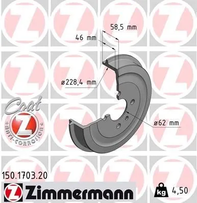 Zimmermann Bremstrommel COAT Z 150.1703.20