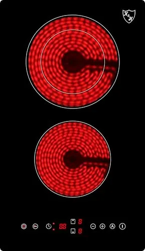 K&H Domino Glaskeramikkochfeld VCPM-3403 [2 ZONEN] - Herdplatte 2 Kochfelder Doppelbrenner - Herd 2 Platten Autark - Doppelkochplatte Einbaufähig & Freistehend - 30CM - 3400 Watt - 9 Leistungsstufen