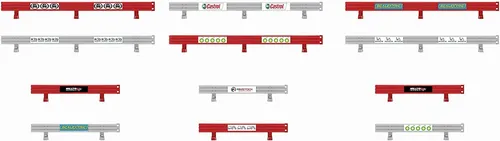 Scalextric Leitplanken mit Aufklebern - 6 kleine und 6 große Leitplanken, perfektes Zubehör für leidenschaftliche Slotcar-Rennfahrer im Maßstab 1:32