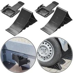 2x Unterlegkeile Anhänger mit Halterung – Unterleg Keil Wohnmobil Wohnwagen max. 1600kg und Bremskeile bis 295mm Reifen