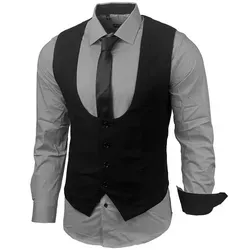 Baxboy Langarmhemd Set HWKR B-101 - Grau - Elegantes Business Herrenanzug-Set mit Hemd, Weste und Krawatte, ideal für formelle Anlässe und komfortabler Sitz dank elastischer Materialmischung.