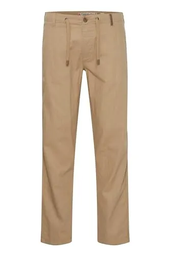 Indicode IDIves Herren Leinenhose Sommerhose Lange Stoffhose mit Kordel Gürtelschlaufen Leinenmix Eingrifftaschen Regular fit, Größe:XL, Farbe:Cornstalk (013)