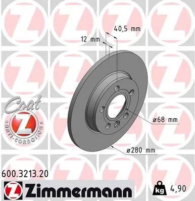 Produktbild Zimmermann Bremsscheibe COAT Z 600.3213.20