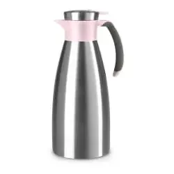 EMSA Soft Grip Isolierkanne, 1500 ml - Edelstahl/Pink - Thermobehälter mit Quick Tip Verschluss für einfaches Ausgießen und stilvolles Design aus hochwertigem Edelstahl.