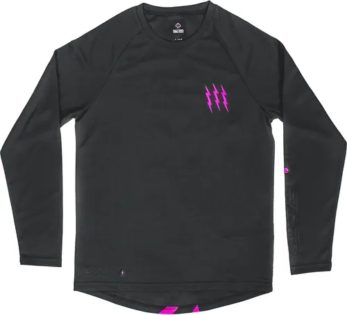 Muc Off Long Sleeve Riders Jersey grau pink S - Trikots für Radfahrer, atmungsaktives Mesh-Material sorgt für optimale Belüftung und Feuchtigkeitsmanagement, ideal für alle Wetterbedingungen.