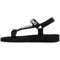 Tamaris Damen Sandalen Schwarz Größe 40 - Wanderschuhe für Damen von Tamaris – mit rutschhemmender Sohle und stylischem Klettverschluss, ideal für Sommerausflüge oder entspannte Spaziergänge.
