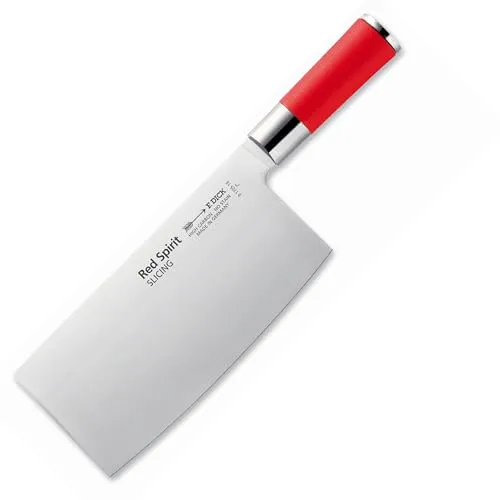 F. DICK Chinesisches Kochmesser Red Spirit 18 cm - Kochmesser für die asiatische Küche, aus X55CrMo14 Stahl, nichtrostend und mit 56° HRC für optimale Schärfe und einfaches Nachschärfen.