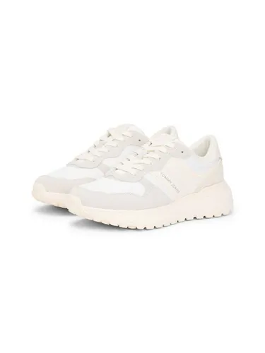 Tommy Jeans TJW CLEATED RUNNER SUEDE MIX Keilsneaker, Freizeitschuh, Halbschuh, Schnürschuh mit Logoschriftzügen