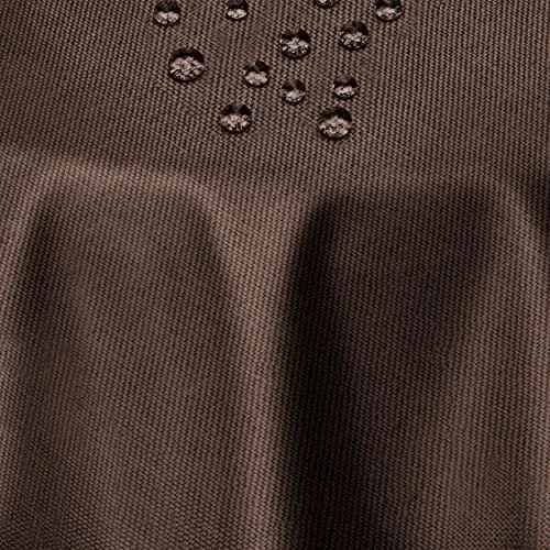 DecoHomeTextil Leinen Optik Tischdecke, Rund 160 cm Dunkelbraun, wasserabweisend, fleckenabweisend, abwaschbar, Lotuseffekt, bügelfrei