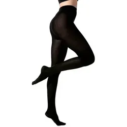 Yenita® Strumpfhose Strickstrumpfhose in angenehmer Baumwollqualität schwarz 44-46