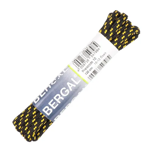 Bergal Schnürsenkel 120cm für Berg und Wanderschuhe schwarz/gelb